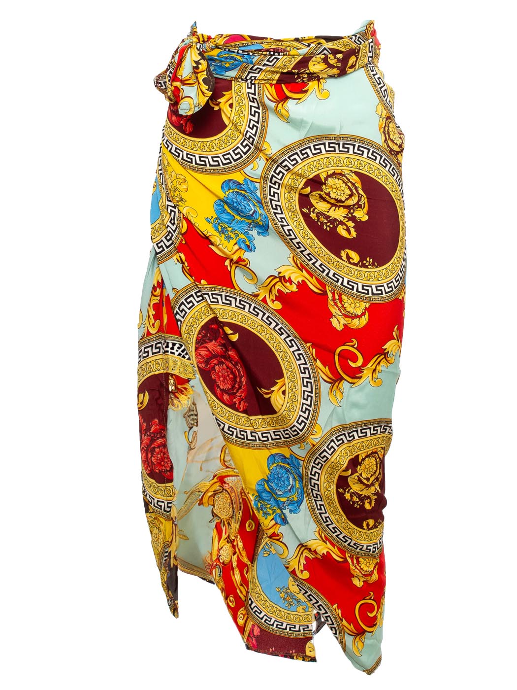 GONNA PAREO LUNGA, 3 TG. 90% POLY 10% SETA, MADE IN INDIA